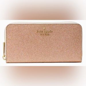 Kate spade rose gold glitter wallet